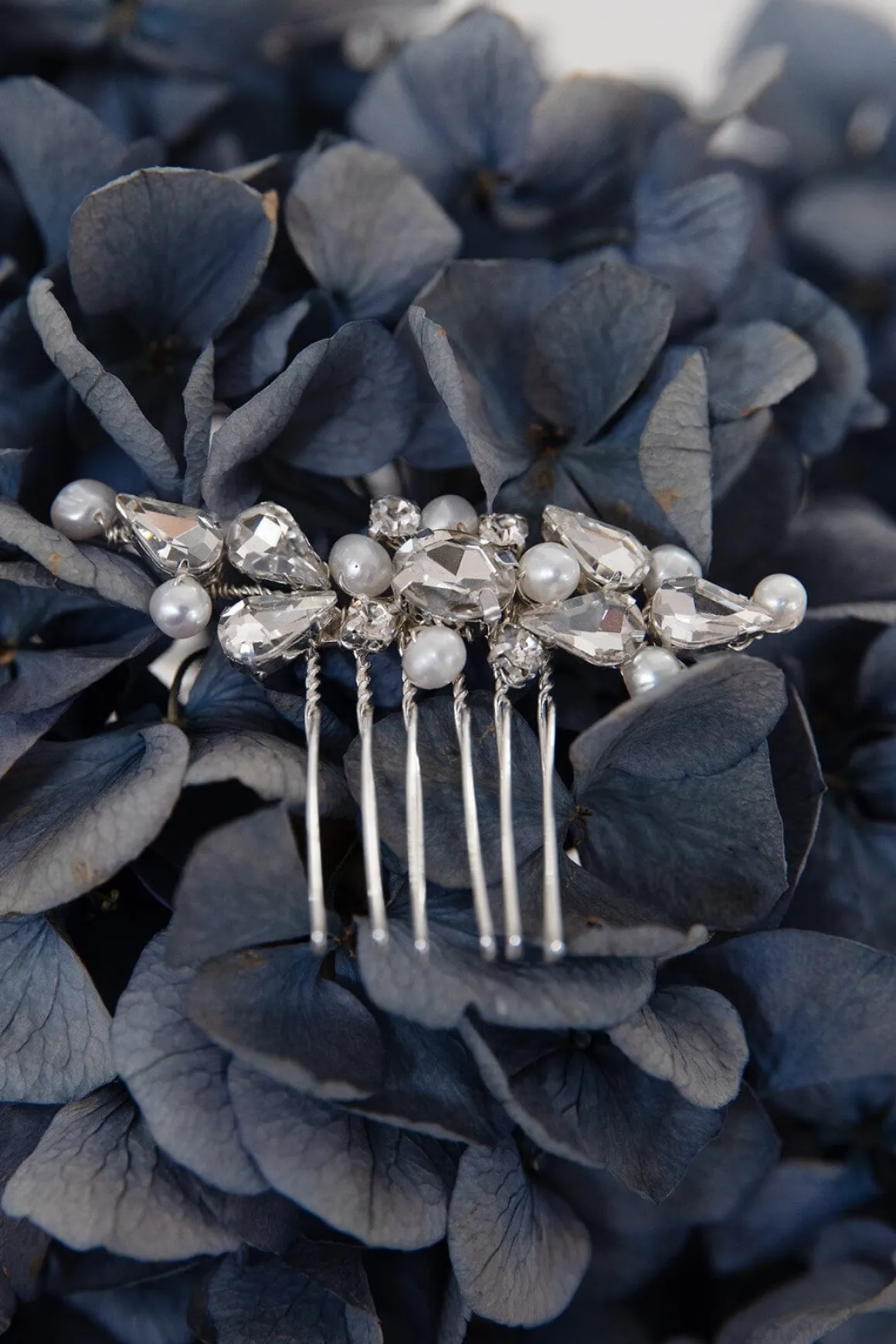 Vintage Braut Haarkamm mit Perlen und Strass